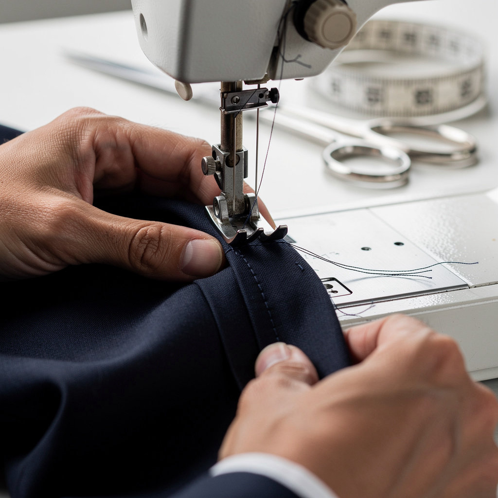 Hillcrest Cleaners expert tailor performing precise alterations on a garment in San Diego