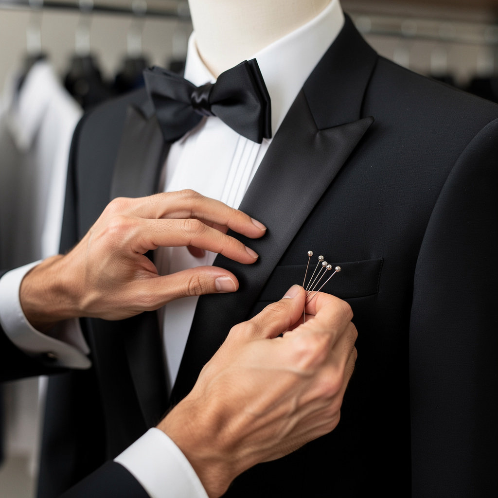Hillcrest Cleaners premium tuxedo rental selection for weddings and formal events in San Diego